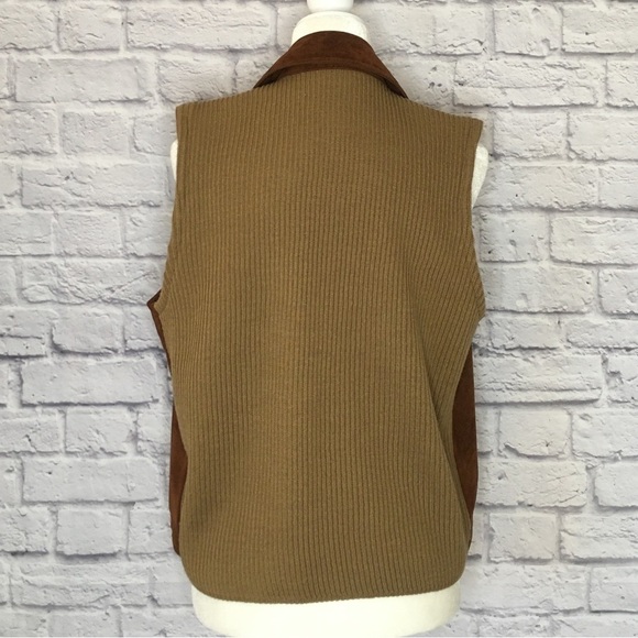 Vintage Liz Claiborne Faux Suede Front Vest - L - Picture 5 of 10